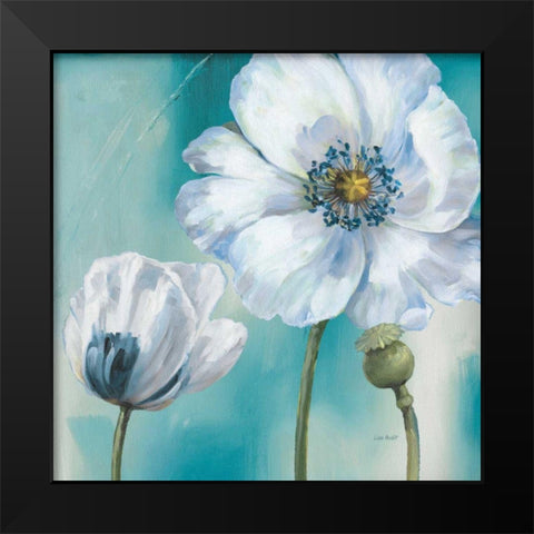 Teal Dance III Black Modern Wood Framed Art Print by Audit, Lisa