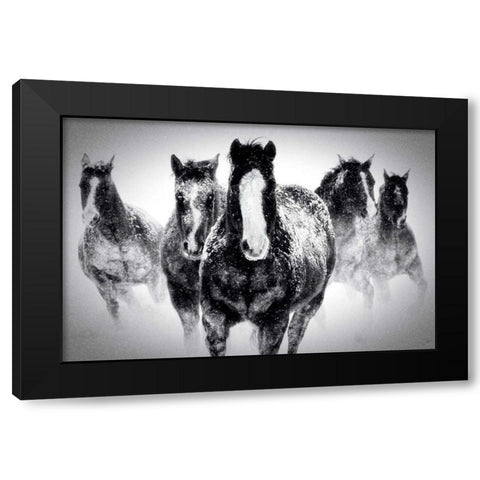Winter Rumble Black Modern Wood Framed Art Print by Carson, Deb Lee