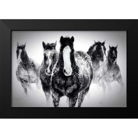 Winter Rumble Black Modern Wood Framed Art Print by Carson, Deb Lee