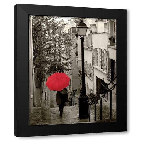 Paris Stroll II Black Modern Wood Framed Art Print with Double Matting by Schlabach, Sue