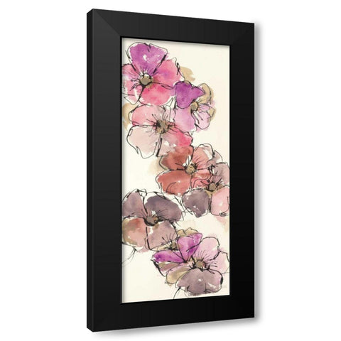 Passion Poppy Panel II Black Modern Wood Framed Art Print with Double Matting by Paschke, Chris