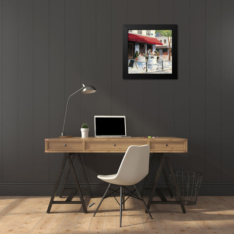 Relaxing at the Cafe I Black Modern Wood Framed Art Print by Wiens, James