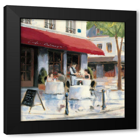 Relaxing at the Cafe I Black Modern Wood Framed Art Print by Wiens, James