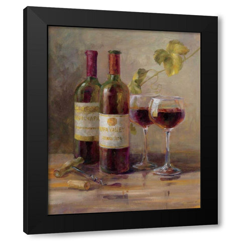 Opening the Wine I Black Modern Wood Framed Art Print with Double Matting by Nai, Danhui