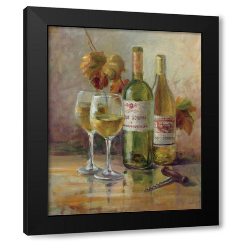 Opening the Wine II Black Modern Wood Framed Art Print with Double Matting by Nai, Danhui