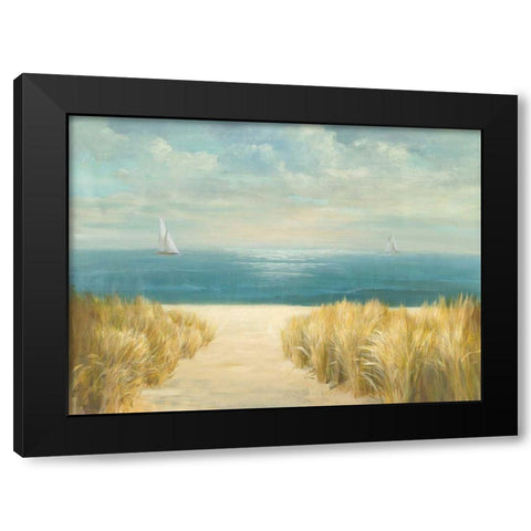 Seascape with Boat Black Modern Wood Framed Art Print with Double Matting by Danhui, Nai