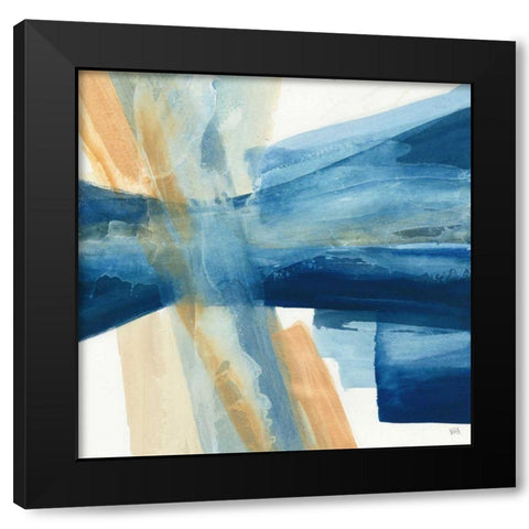 Indigo II Black Modern Wood Framed Art Print with Double Matting by Paschke, Chris