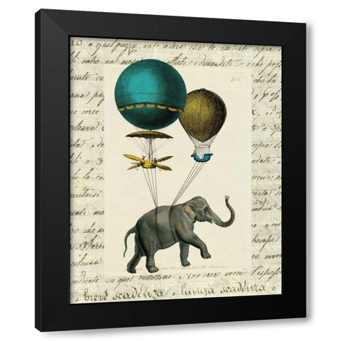 Elephant Ride I v.2 Black Modern Wood Framed Art Print with Double Matting by Schlabach, Sue