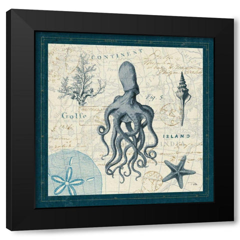 Ocean Life VII Black Modern Wood Framed Art Print by ERR, Pela