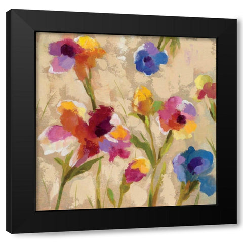 Bold Bright Flowers II Black Modern Wood Framed Art Print with Double Matting by Vassileva, Silvia