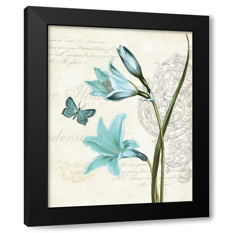 Lila Bleu II Black Modern Wood Framed Art Print by Pertiet, Katie
