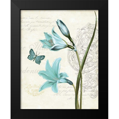 Lila Bleu II Black Modern Wood Framed Art Print by Pertiet, Katie