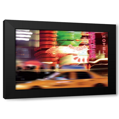 Taxi Black Modern Wood Framed Art Print by Richard, Ben
