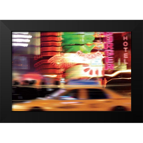 Taxi Black Modern Wood Framed Art Print by Richard, Ben