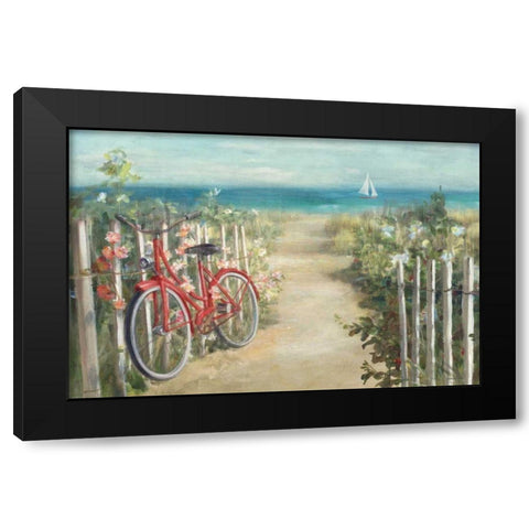 Summer Ride Crop Black Modern Wood Framed Art Print with Double Matting by Nai, Danhui