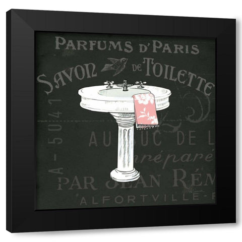 Chalkboard Bath I Black Modern Wood Framed Art Print with Double Matting by Schlabach, Sue