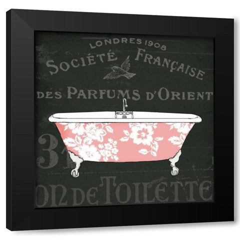 Chalkboard Bath II Black Modern Wood Framed Art Print with Double Matting by Schlabach, Sue