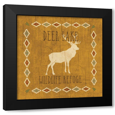 Lodge Resort III on Wood Black Modern Wood Framed Art Print with Double Matting by Charron, Veronique