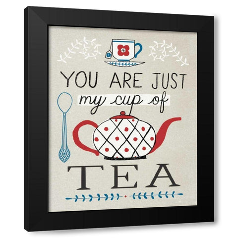 Cup of Tea Black Modern Wood Framed Art Print by Towne, Oliver