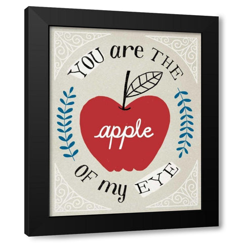 Apple of my Eye Black Modern Wood Framed Art Print with Double Matting by Towne, Oliver