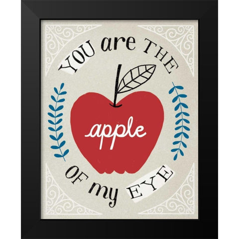 Apple of my Eye Black Modern Wood Framed Art Print by Towne, Oliver