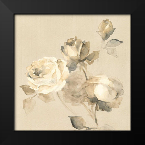 Rose Blossoms Crop Black Modern Wood Framed Art Print by Wild Apple Portfolio