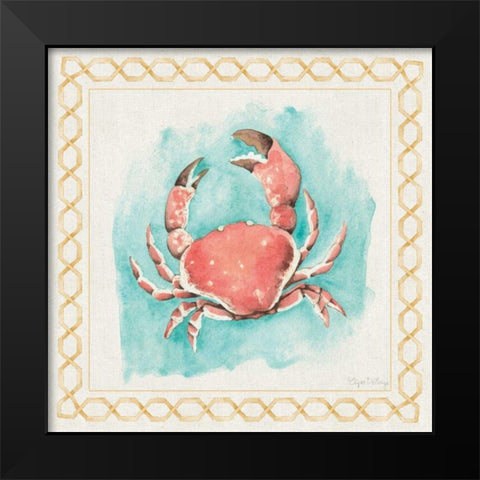 Coastal Mist Crab Black Modern Wood Framed Art Print by DeNeige, Elyse