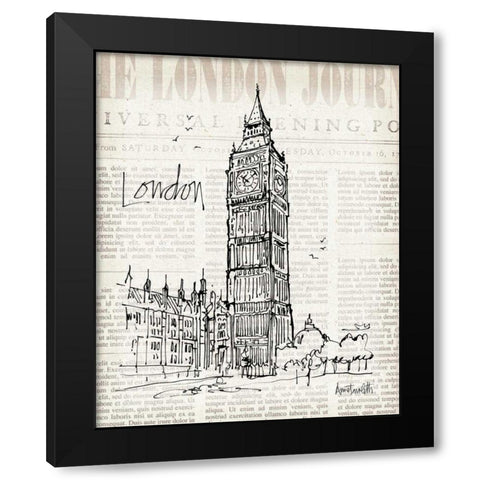 City Sketches II Black Modern Wood Framed Art Print by Tavoletti, Anne