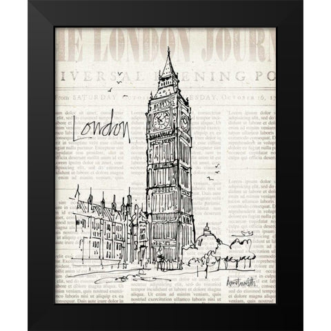 City Sketches II Black Modern Wood Framed Art Print by Tavoletti, Anne