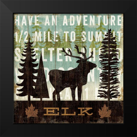 Simple Living Elk Black Modern Wood Framed Art Print by Mullan, Michael