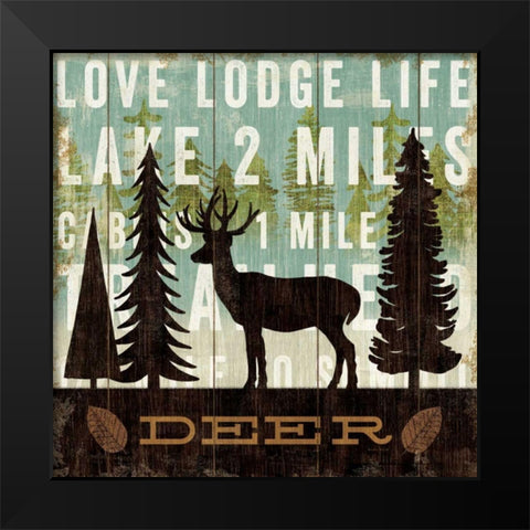 Simple Living Deer Black Modern Wood Framed Art Print by Mullan, Michael