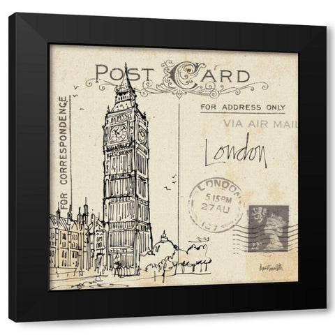 Postcard Sketches II Black Modern Wood Framed Art Print with Double Matting by Tavoletti, Anne