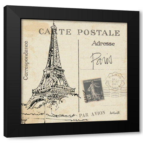 Postcard Sketches III Black Modern Wood Framed Art Print with Double Matting by Tavoletti, Anne