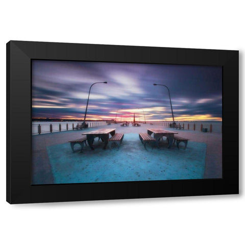69th Street Pier Black Modern Wood Framed Art Print with Double Matting by Gendreau, Katherine