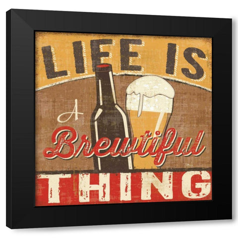 Craft Brew II Black Modern Wood Framed Art Print by Pela Studio