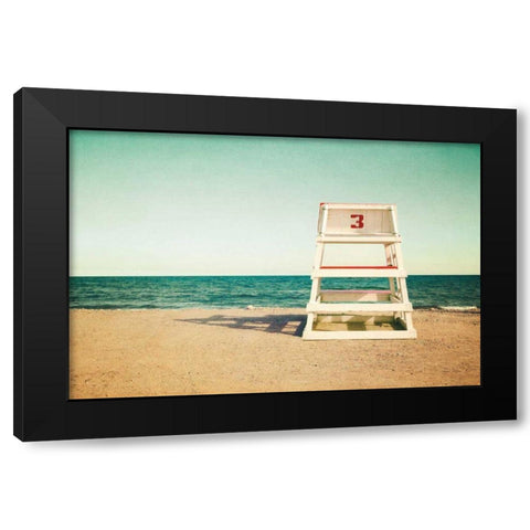 Lifeguard Station Black Modern Wood Framed Art Print with Double Matting by Gendreau, Katherine