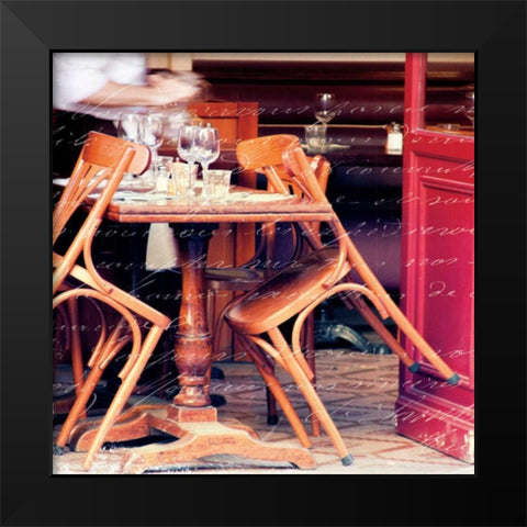 Paris Cafe Letter Black Modern Wood Framed Art Print by Schlabach, Sue