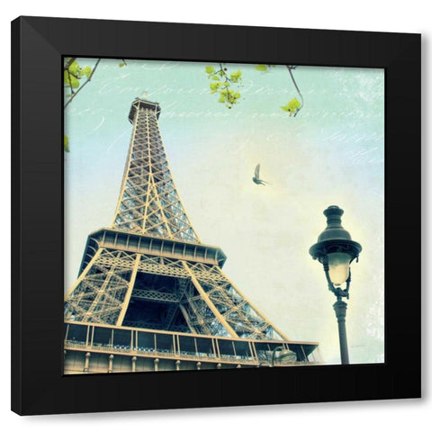 Paris Eiffel Letter Black Modern Wood Framed Art Print by Schlabach, Sue
