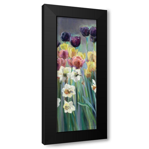 Grape Tulips Panel I Black Modern Wood Framed Art Print with Double Matting by Hageman, Marilyn