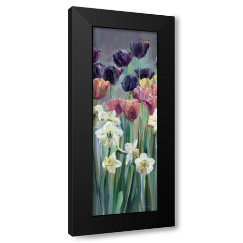 Grape Tulips Panel II Black Modern Wood Framed Art Print by Hageman, Marilyn