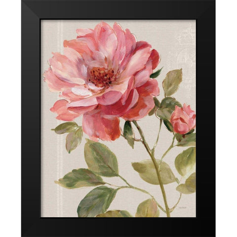 Harmonious Rose Linen Black Modern Wood Framed Art Print by Audit, Lisa