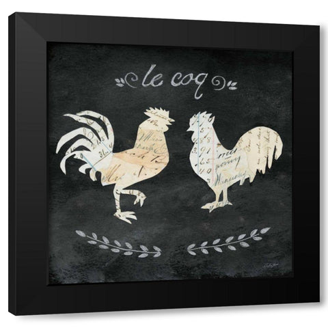 Le Coq Cameo Sq Black Modern Wood Framed Art Print with Double Matting by Prahl, Courtney
