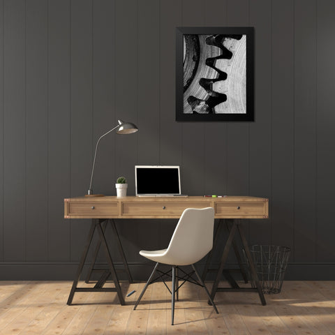 Interlocked III Black Modern Wood Framed Art Print by Marshall, Laura