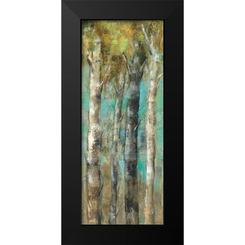 April Birch Forest Panel I Black Modern Wood Framed Art Print by Vassileva, Silvia