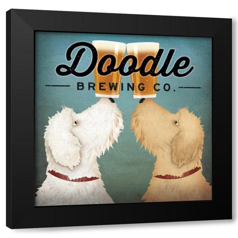 Doodle Beer Double Black Modern Wood Framed Art Print with Double Matting by Fowler, Ryan