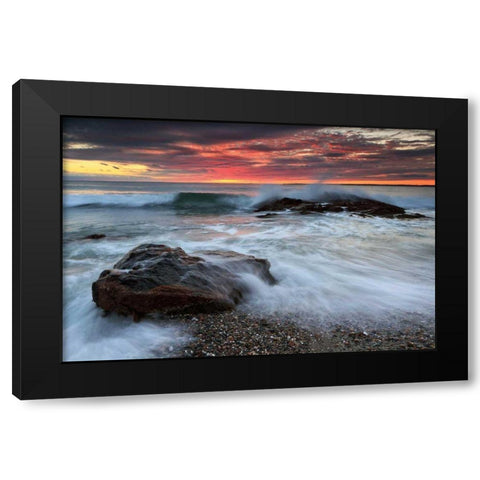 Splash Boom Black Modern Wood Framed Art Print with Double Matting by Gendreau, Katherine