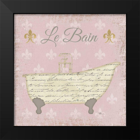 Vintage Bath VI Fleur Pink Black Modern Wood Framed Art Print by Pela Studio