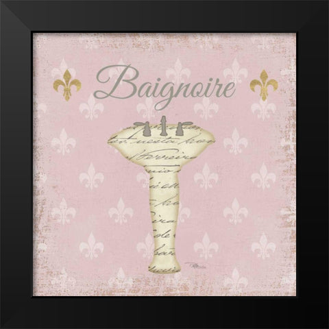 Vintage Bath VII Fleur Pink Black Modern Wood Framed Art Print by Pela Studio