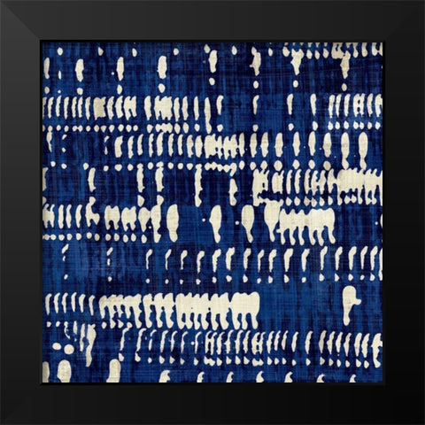 Indigo Batik IV Black Modern Wood Framed Art Print by Wild Apple Portfolio