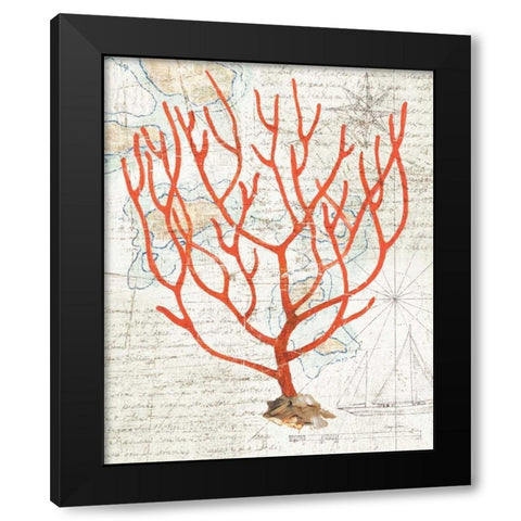 Textured Coral I Black Modern Wood Framed Art Print by Tillmon, Avery